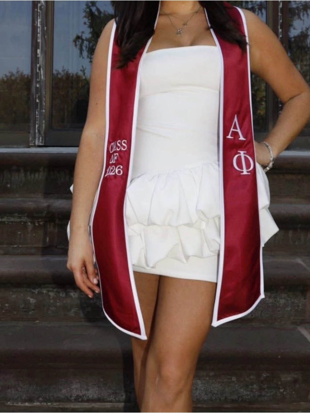 White Ruffled Mini Dress